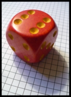 Dice : Dice - 6D - Very Large Red Plastic with Yellow Pips
